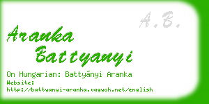 aranka battyanyi business card